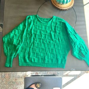 Green sweater. I missed my return deadline. Brand new. Never worn.